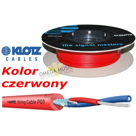 KLOTZ P0122YRT - Instalacyjny przewód kabel mikrofonowy symetryczny czerwony