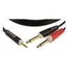 KLOTZ AY5-0100 - Kabel mini Jack 3,5mm - 2 x Jack 6,3mm  1m