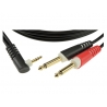 KLOTZ AY5A-0300 - Kabel mini  Jack 3,5mm kątowy - 2 x Jack 6,3mm  3m