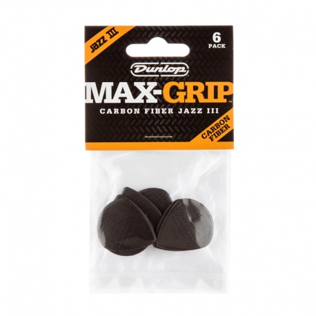 DUNLOP MAX-GRIP JAZZ IIIBK - Kostki gitarowe 6szt.