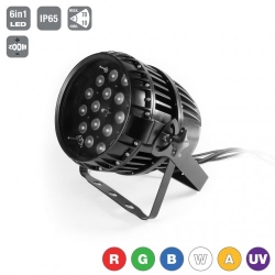 FLASH LED PAR 64 18x15W 6in1 RGBWA+UV Zoom IP65