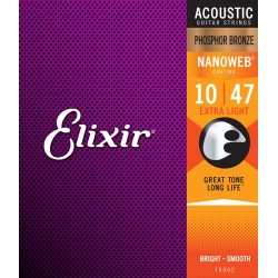 ELIXIR NanoWeb 16002 (10-47) Struny do gitary akustycznej