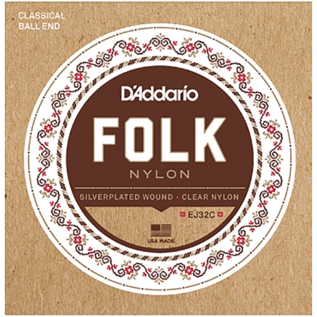 DADDARIO EJ32C Folk Nylon - Struny do gitary klasycznej