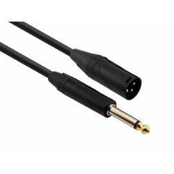 RED'S MUSIC MC1350BLK - Przewód mikrofonowy JACK-XLR 5m